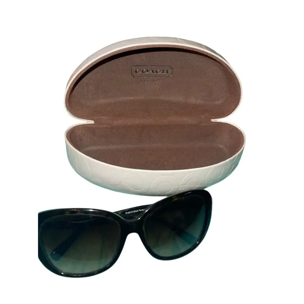 Coach Dark Tortoise Sunglasses HC8164 L953 Bundle w Case & Dust Bag GUC